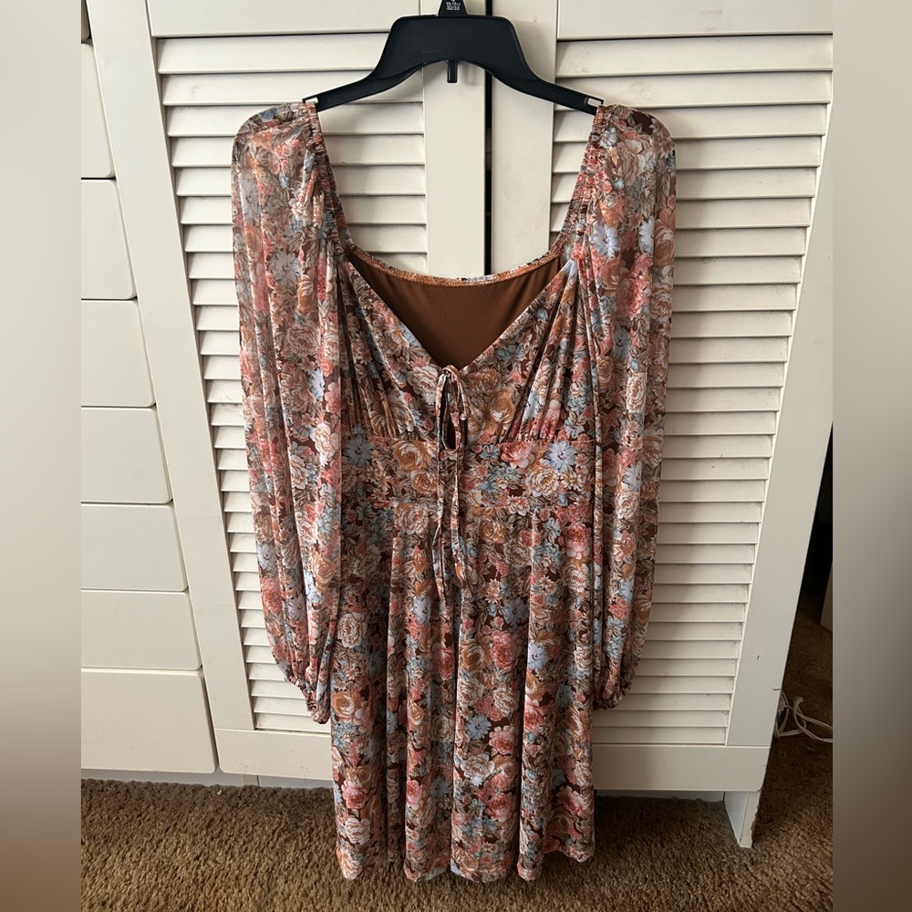 Floral Long Sleeve Boho Style Dress🌻